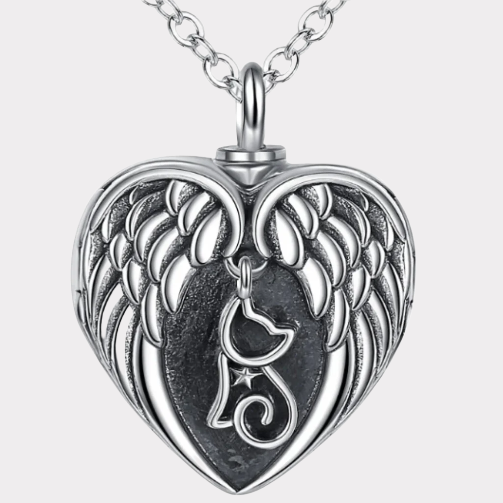 Cat Angel Cremation Locket