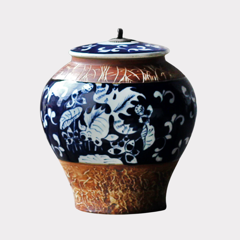 Chinoiserie Porcelain Cremation Urn