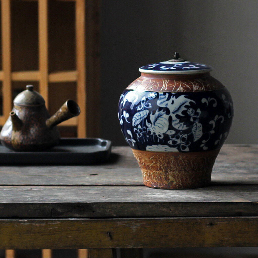 Chinoiserie Porcelain Cremation Urn