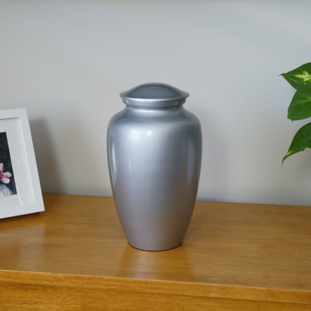 Classic Silver Cremation Urn