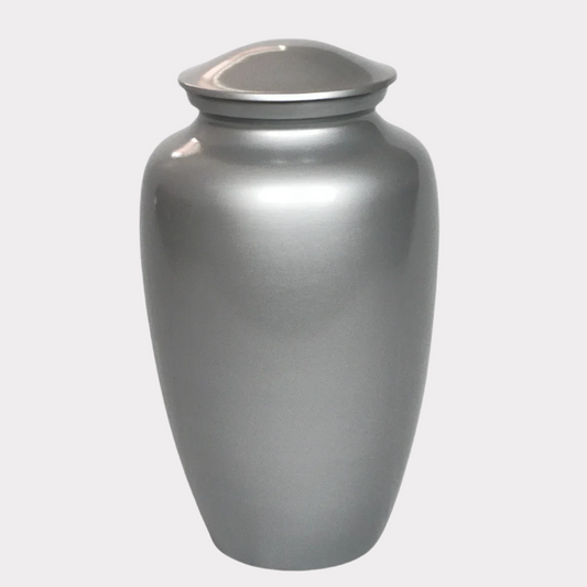Classic Silver Cremation Urn - Customisable