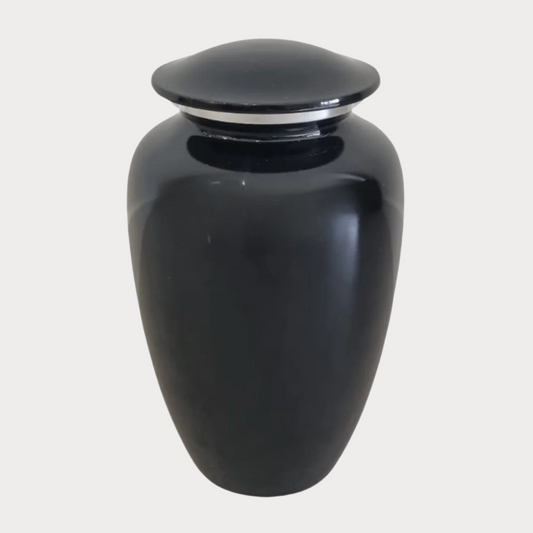 Classic Black Cremation Urn - Customisable