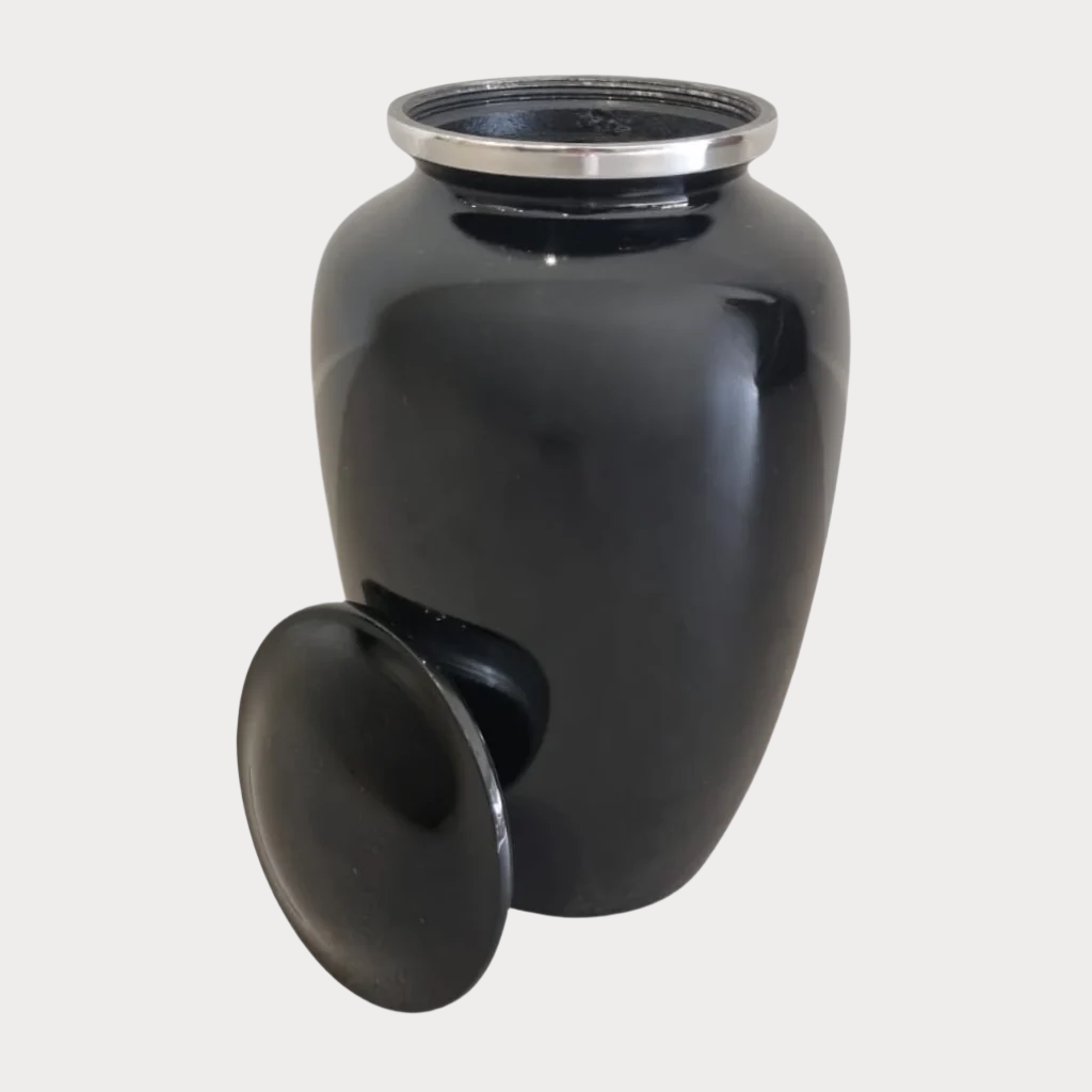 Classic Black Cremation Urn - Customisable