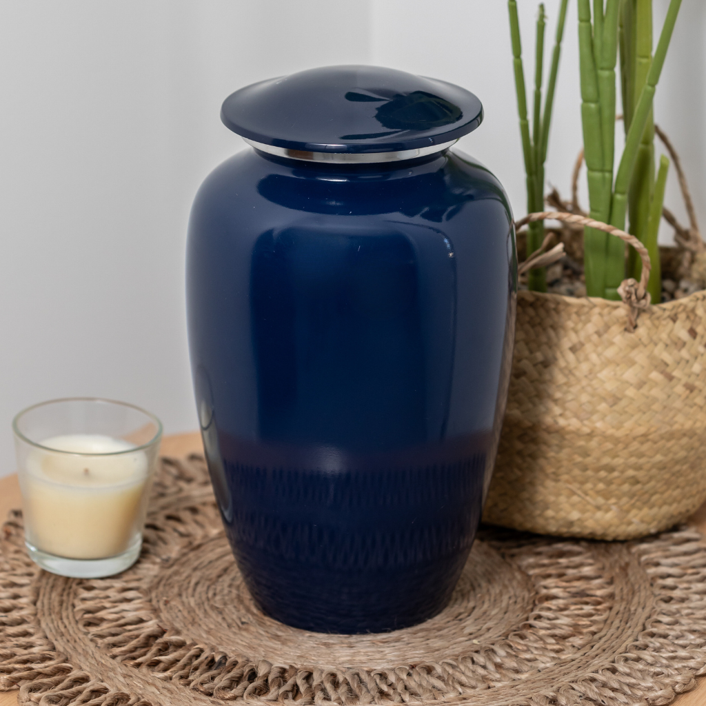 Classic Blue Cremation Urn - Customisable