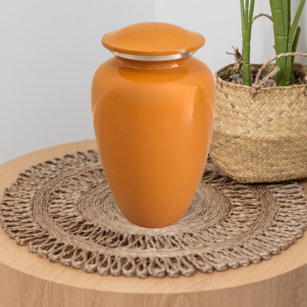 Classic Orange Cremation Urn - Customisable