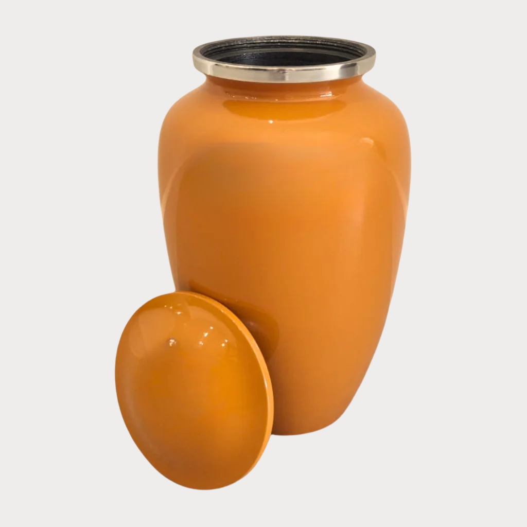 Classic Orange Cremation Urn - Customisable