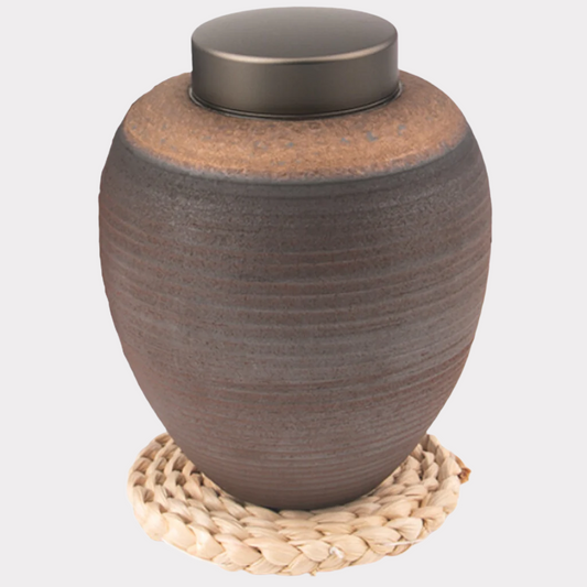 Classic Rustic Ceramic Cremation Urn