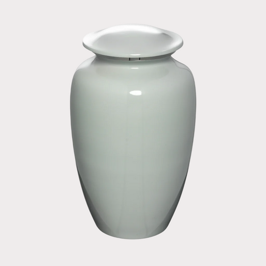 Classic White Cremation Urn - Customisable