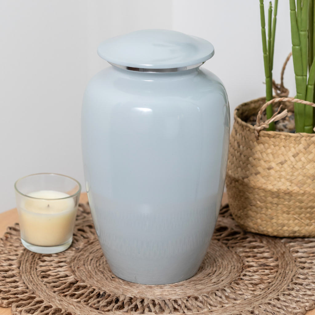 Classic White Cremation Urn - Customisable