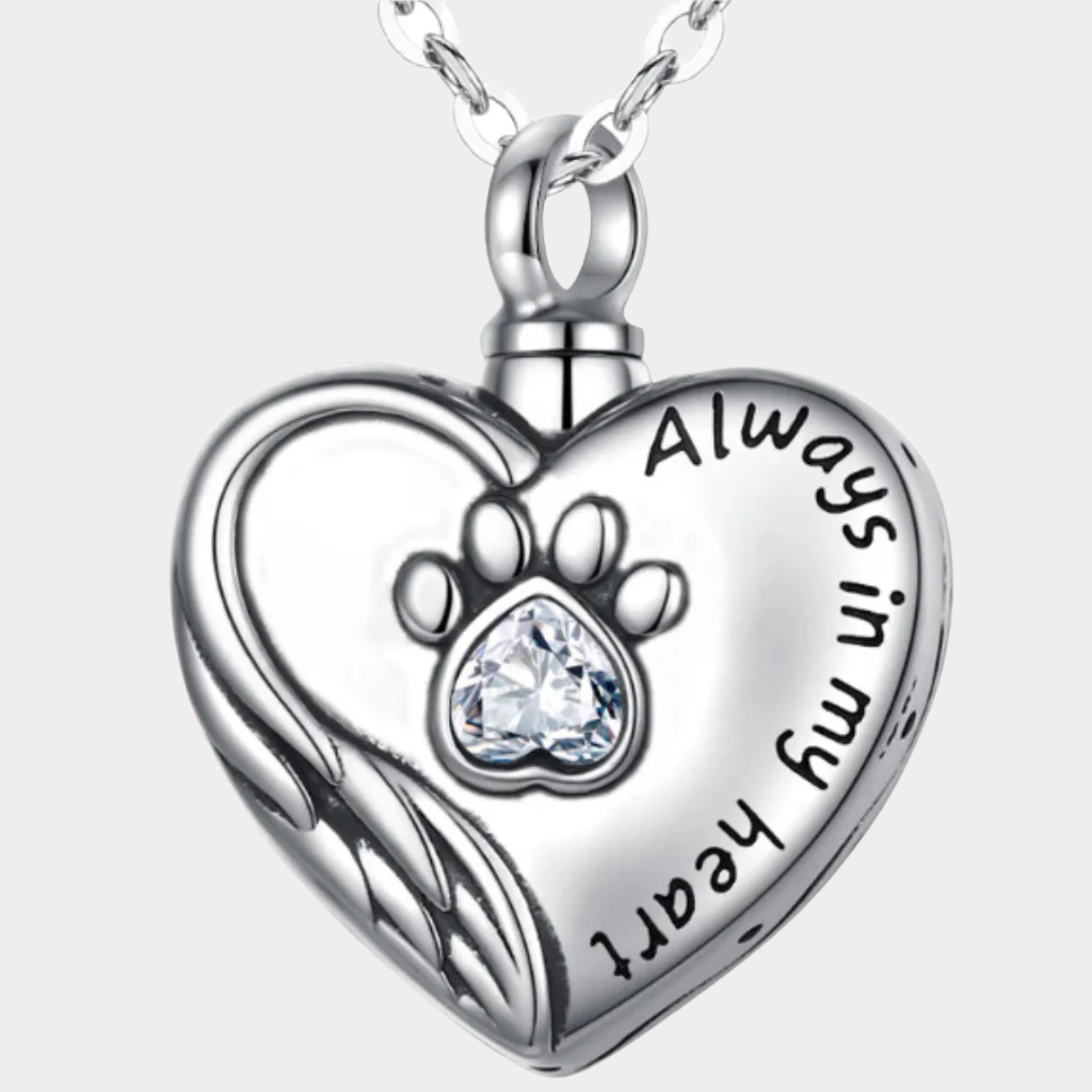 Crystal Paw Cremation Pendant