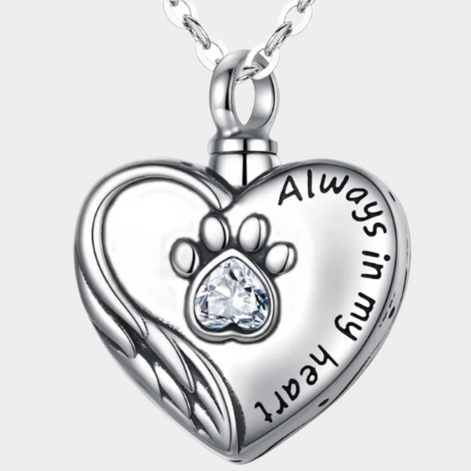 Crystal Paw Cremation Pendant