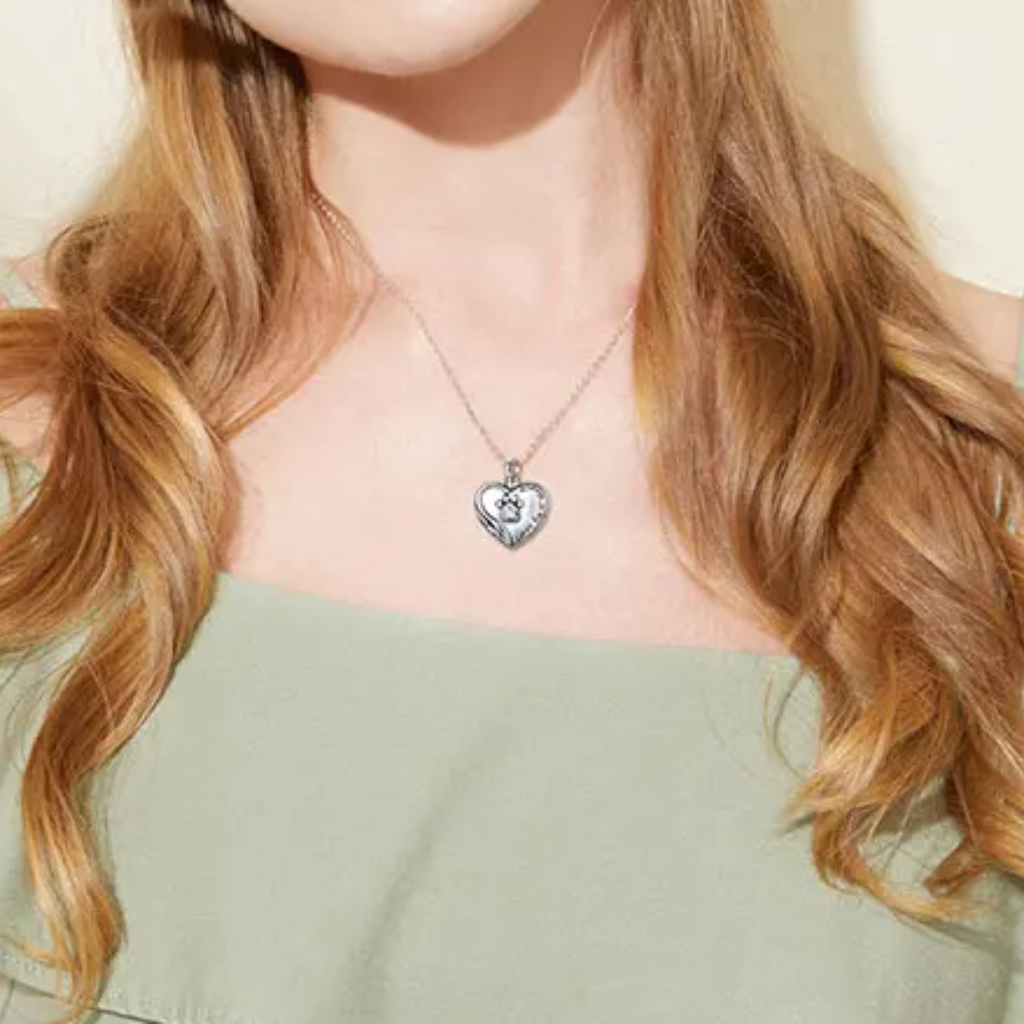 Crystal Paw Cremation Pendant