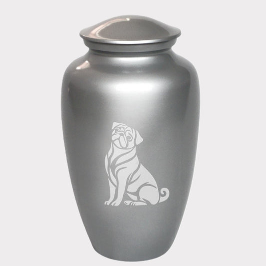 Curious Pug Dog Cremation Urn