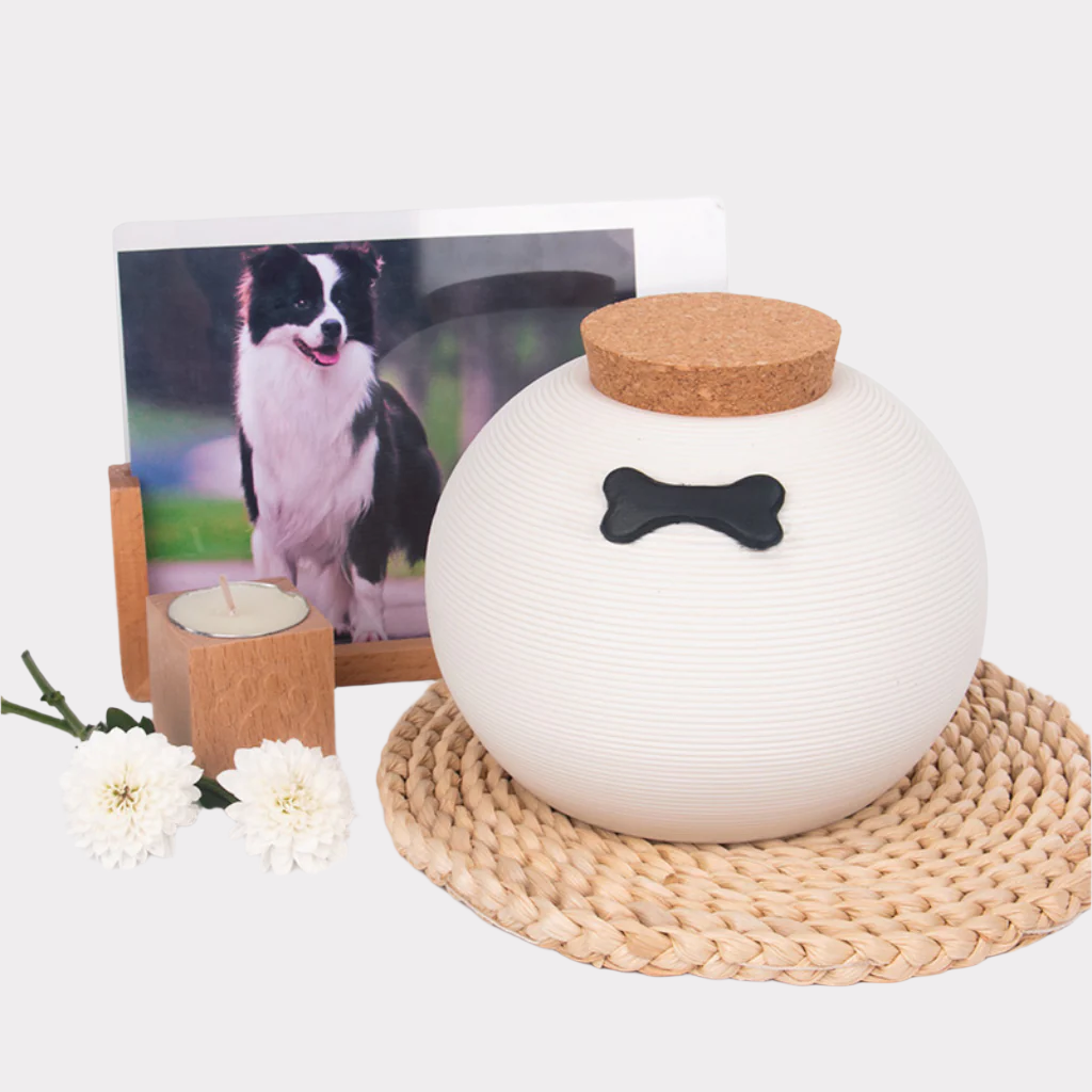 Dogs Bone Ceramic Cremation Urn White