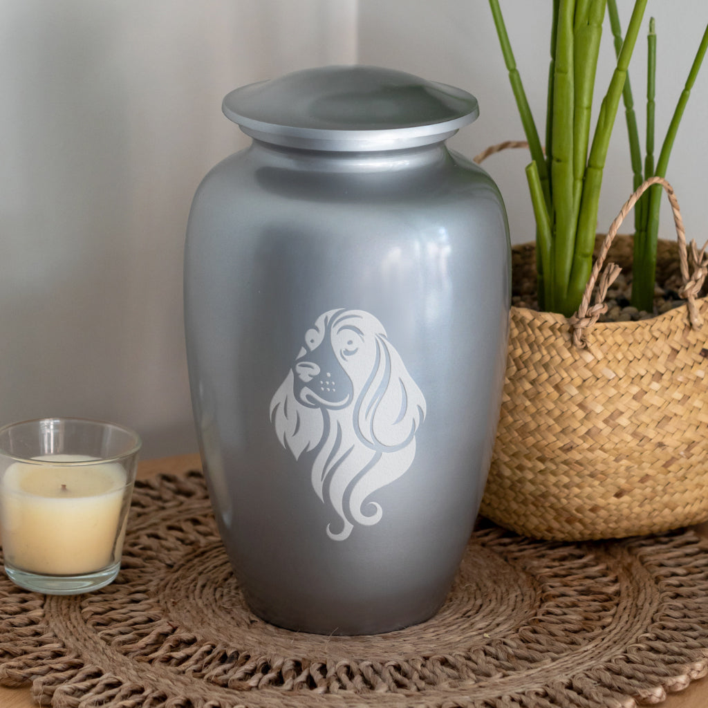 English Cocker Spaniel Face Dog Cremation Urn