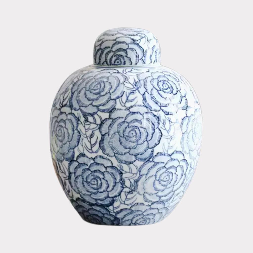 Floral Porcelain Cremation Urn