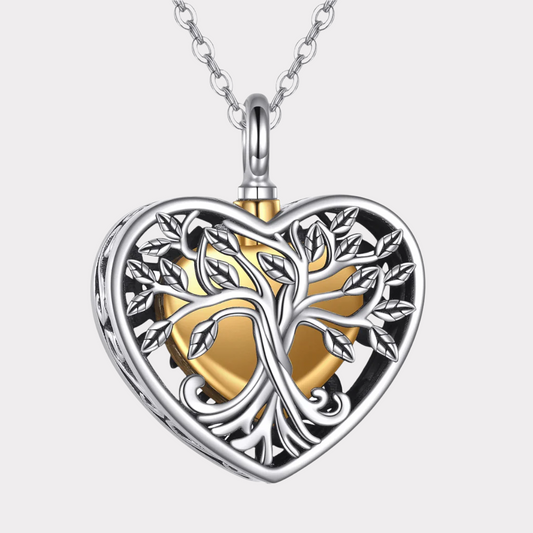 Golden Tree Cremation Necklace