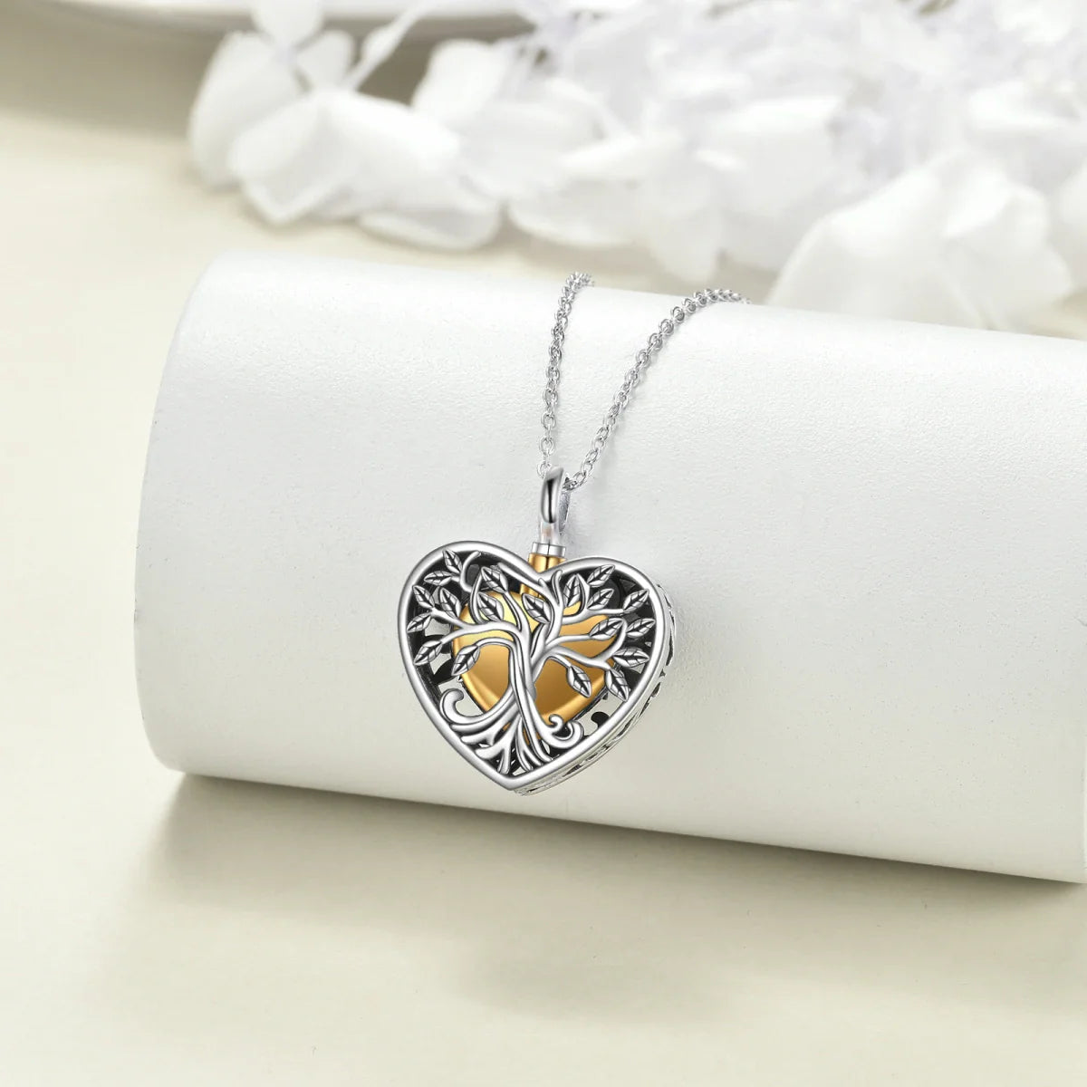 Golden Tree Cremation Necklace