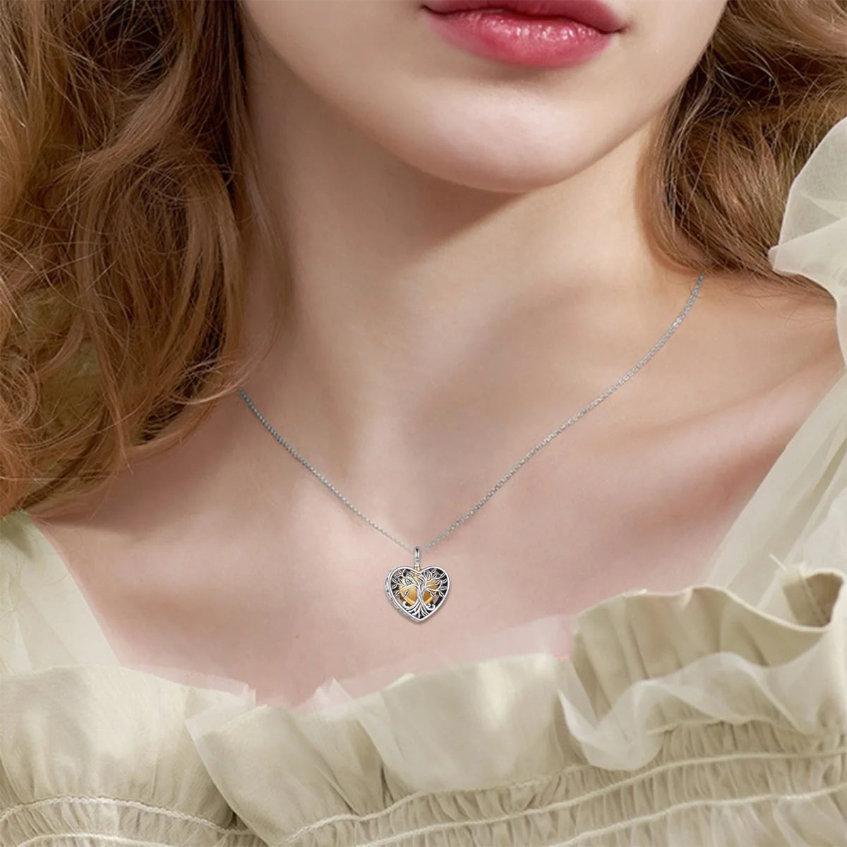 Golden Tree Cremation Necklace