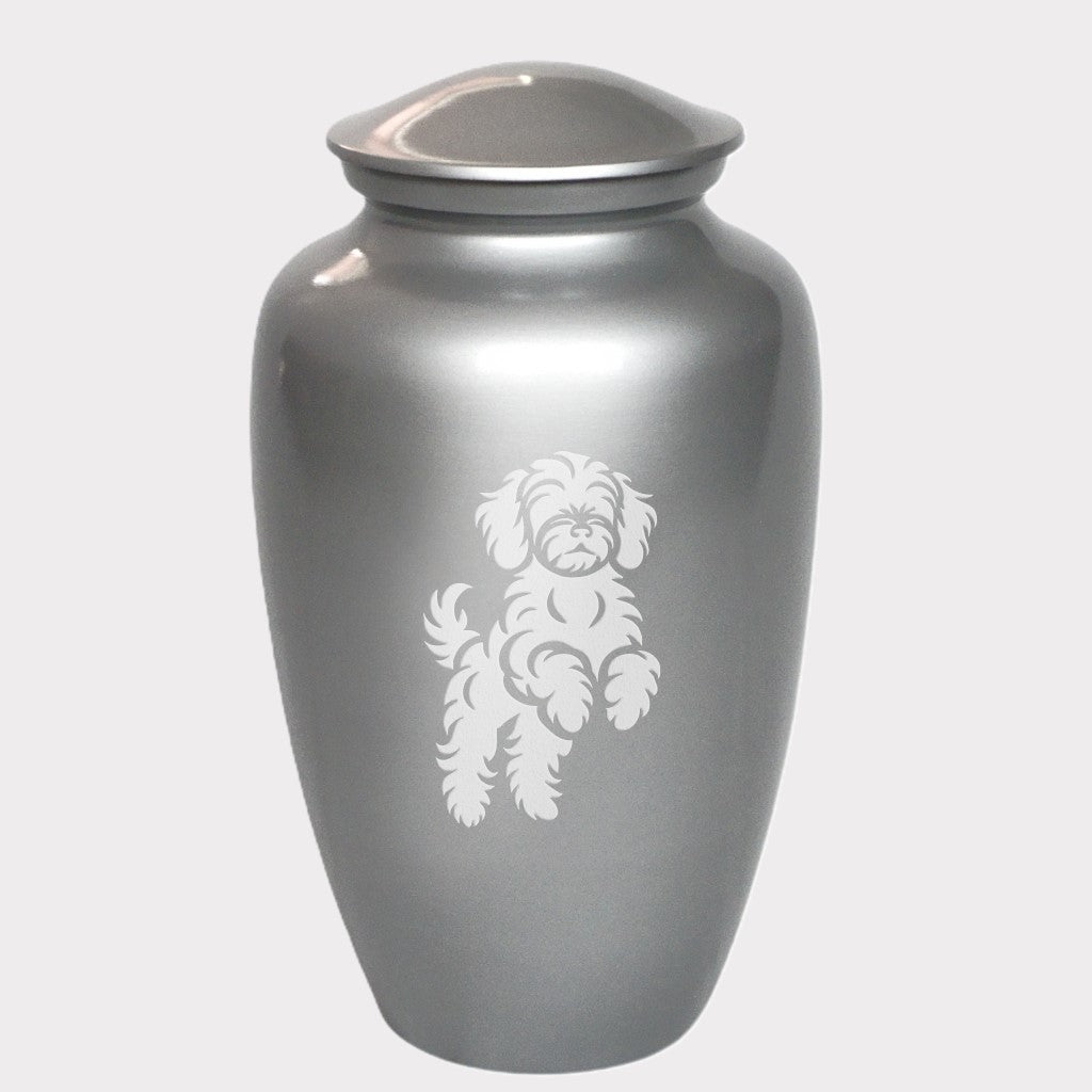 Jumping Cavoodle Dog Cremation Urn