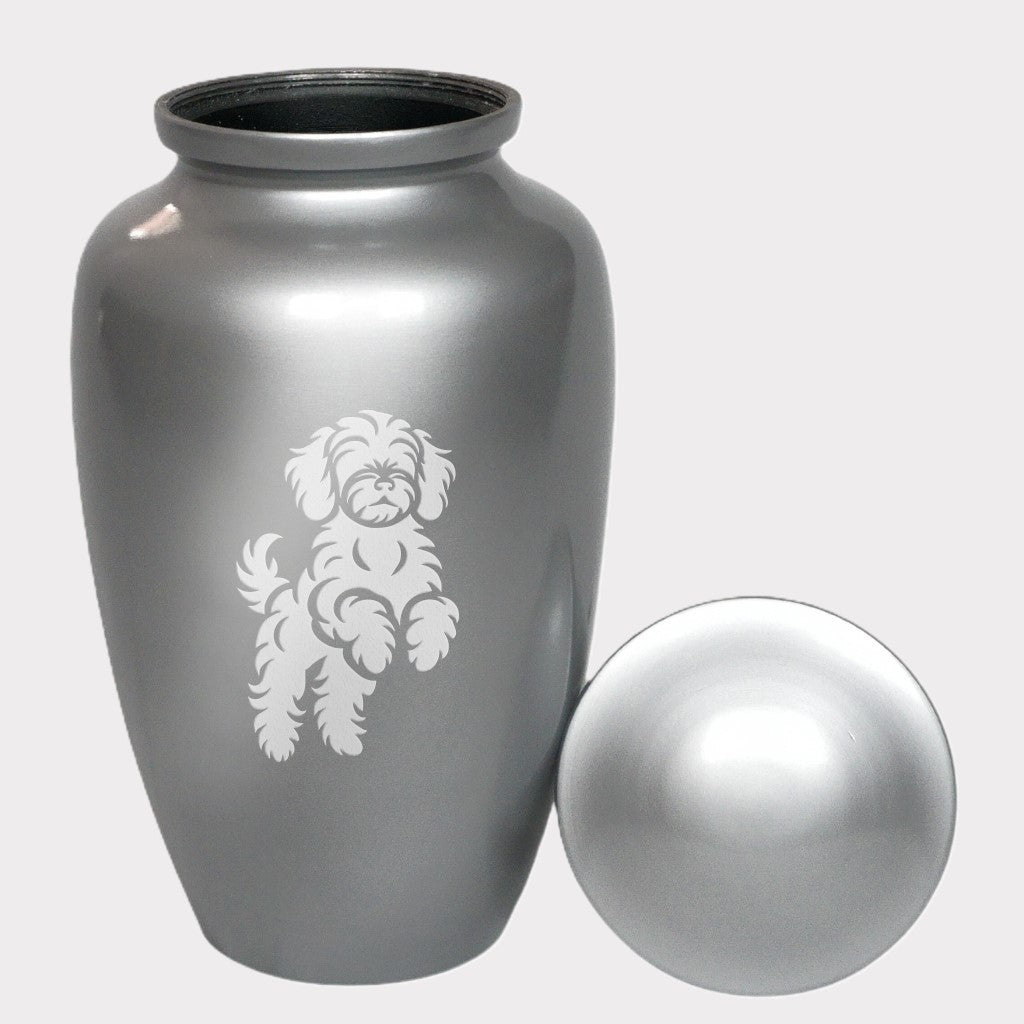 Jumping Cavoodle Dog Cremation Urn