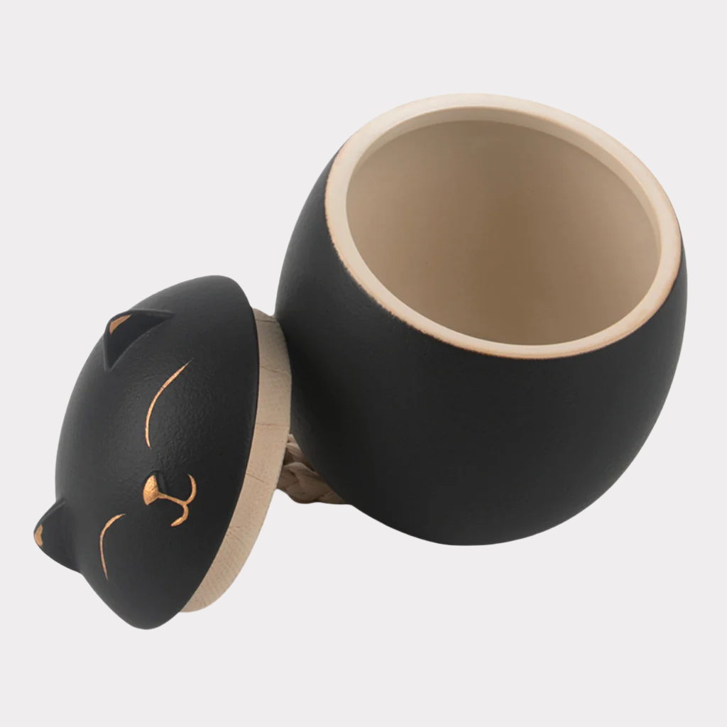Kitty Ceramic Cremation Urn Black