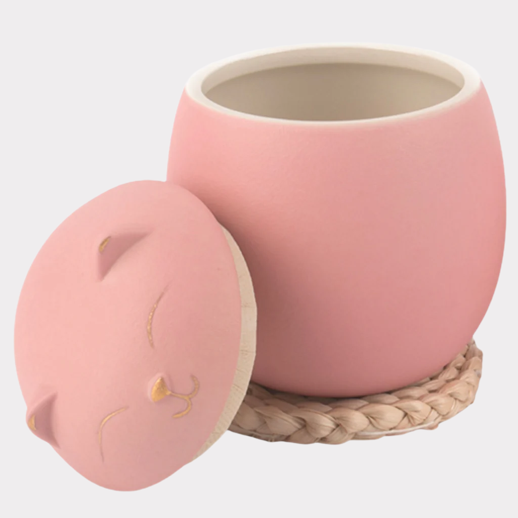 Kitty Ceramic Cremation Urn Pink