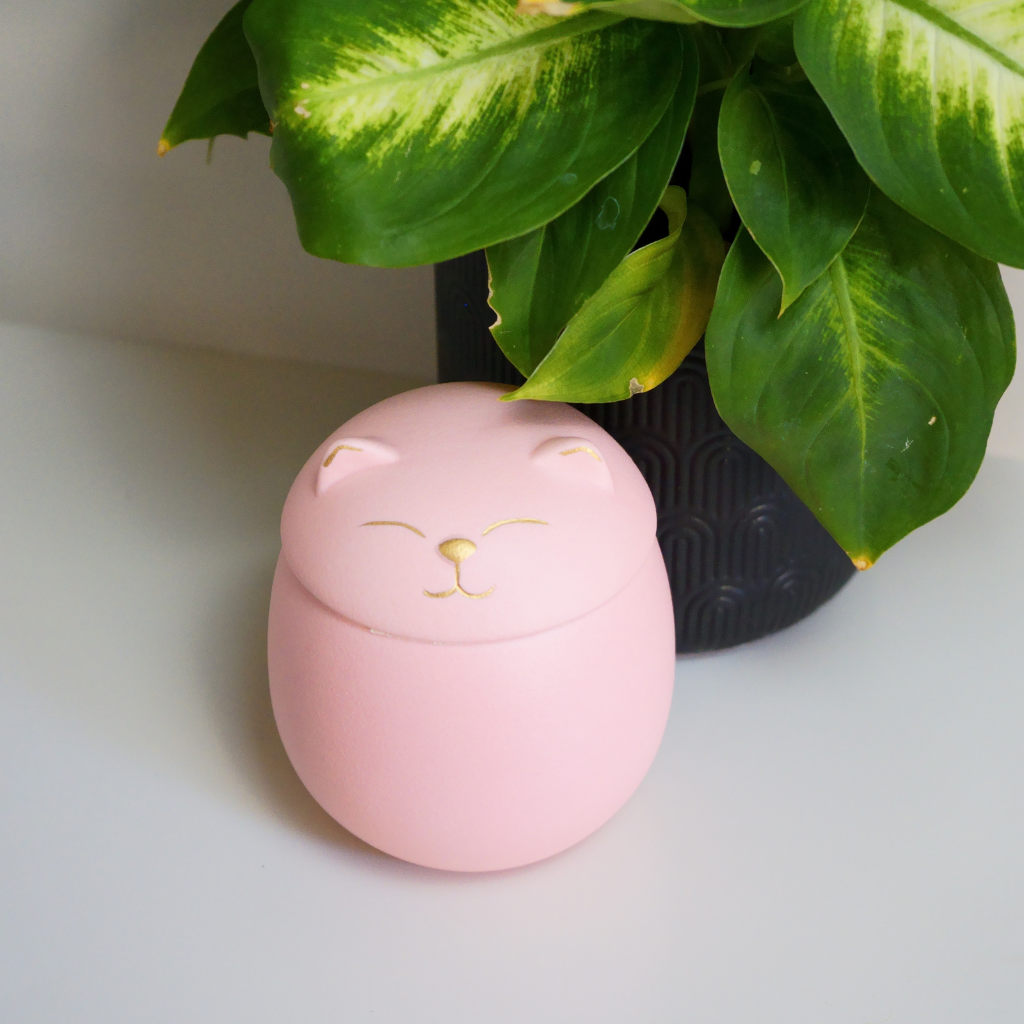 Kitty Ceramic Cremation Urn Pink