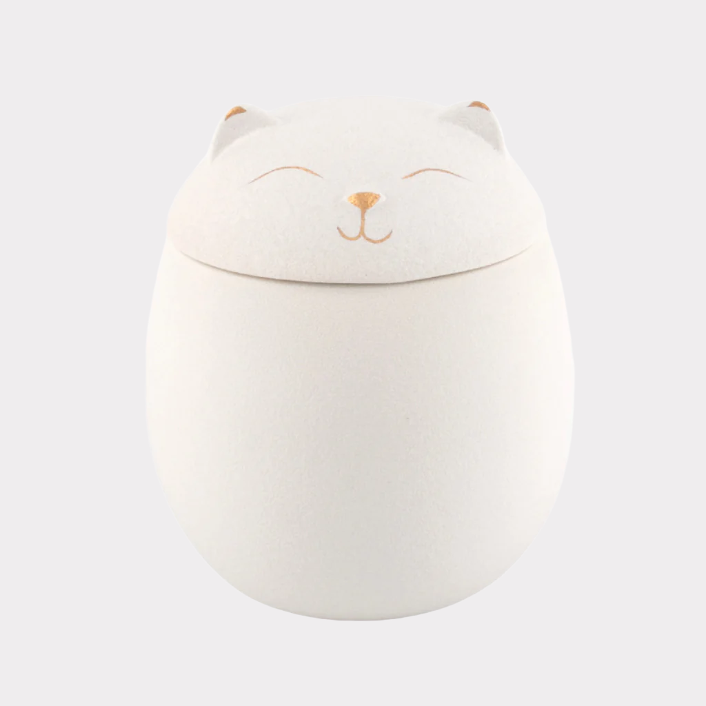 Kitty Ceramic Cremation Urn White