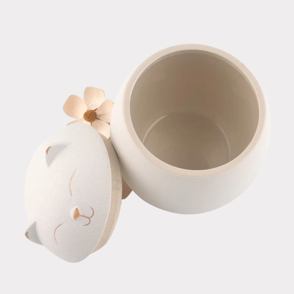 Kitty Ceramic Cremation Urn White