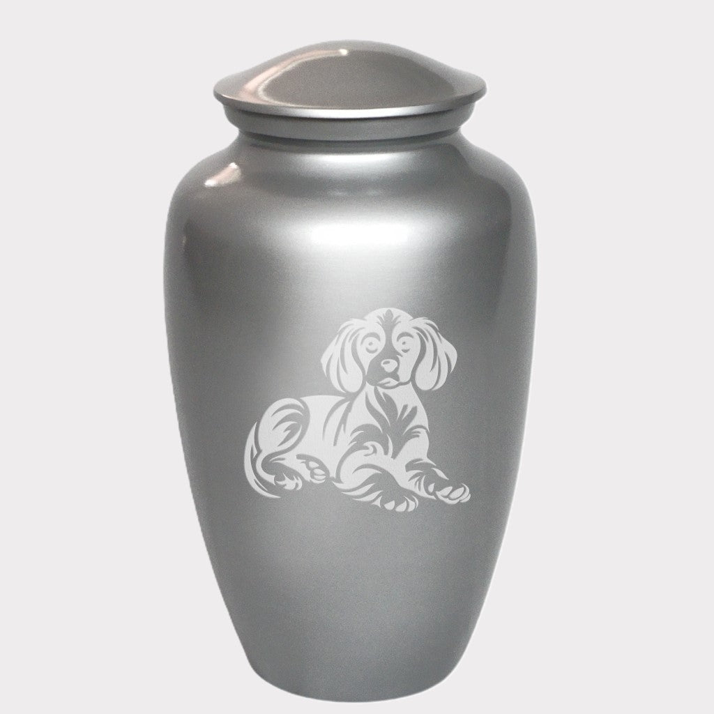 Laying Cavalier King Charles Spaniel Dog Cremation Urn