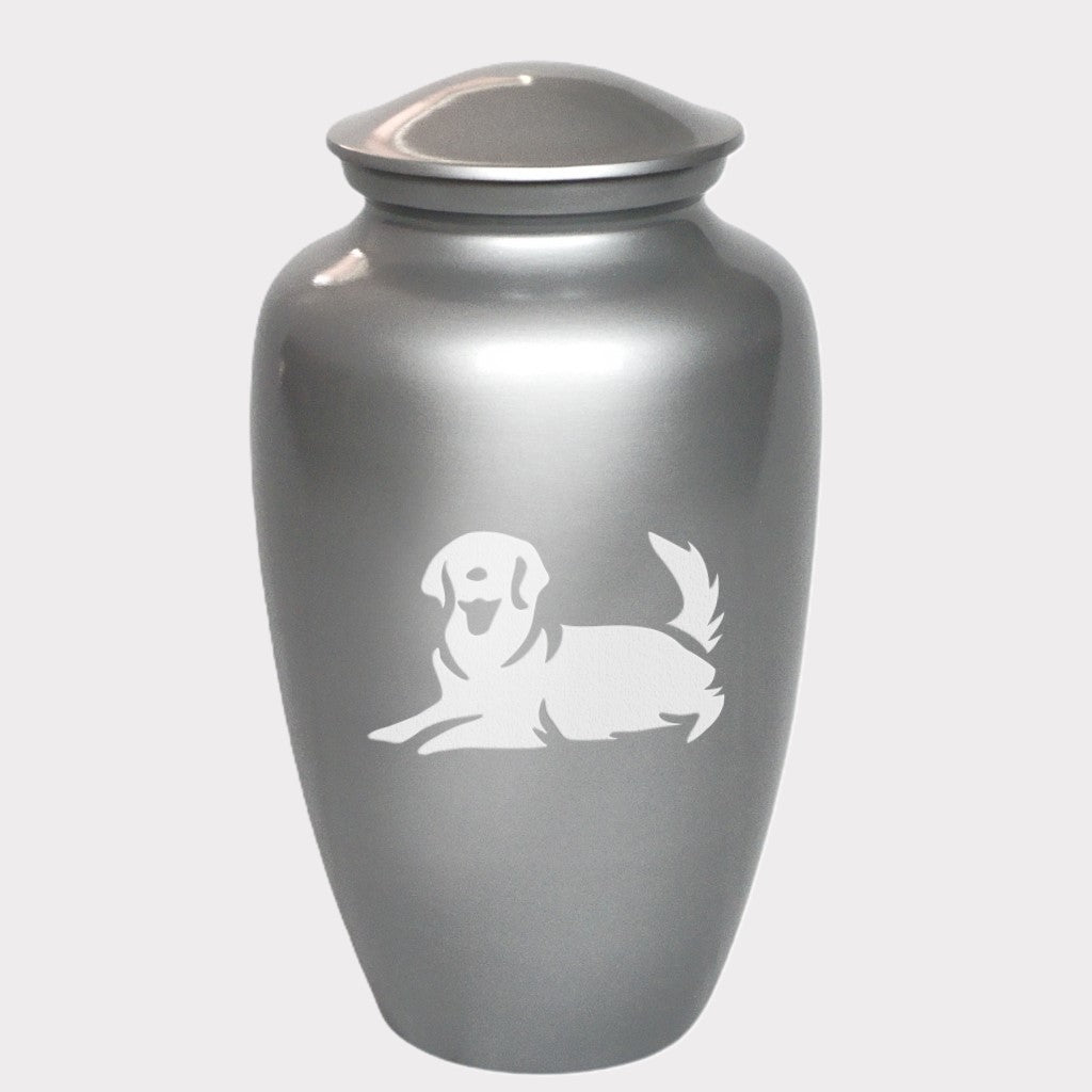 Laying Golden Retriever Dog Cremation Urn
