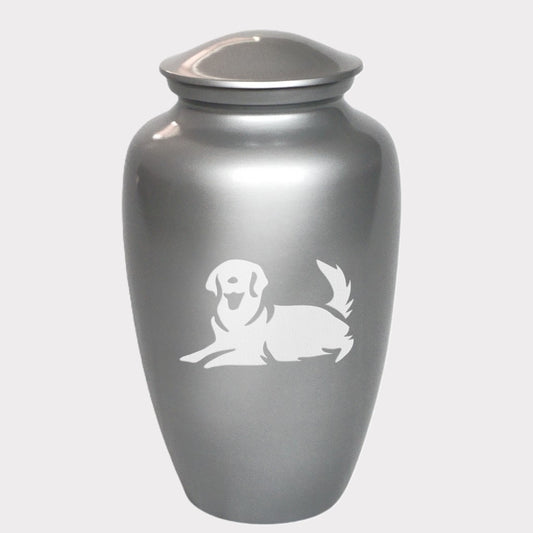 Laying Golden Retriever Dog Cremation Urn