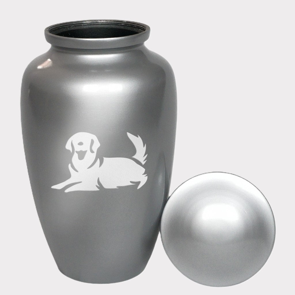 Laying Golden Retriever Dog Cremation Urn