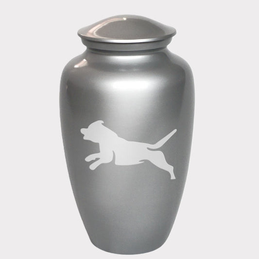 Leaping Staffordshire Bull Terrier Dog Cremation Urn