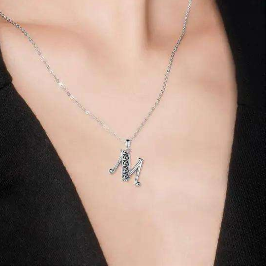 Letter M Cremation Necklace
