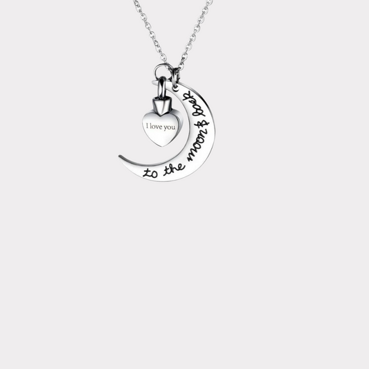 Moon And Back Cremation Pendant