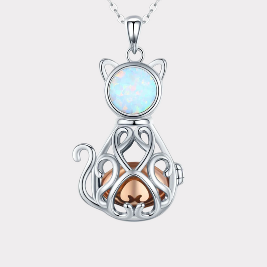 Opal Kitty Cremation Necklace