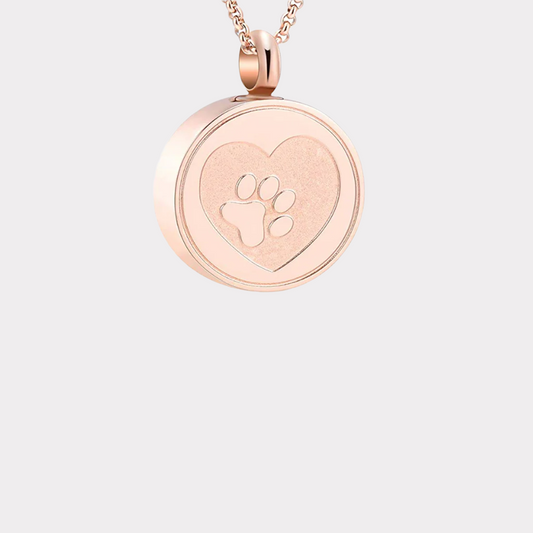Pawprints Rose Gold Cremation Necklace