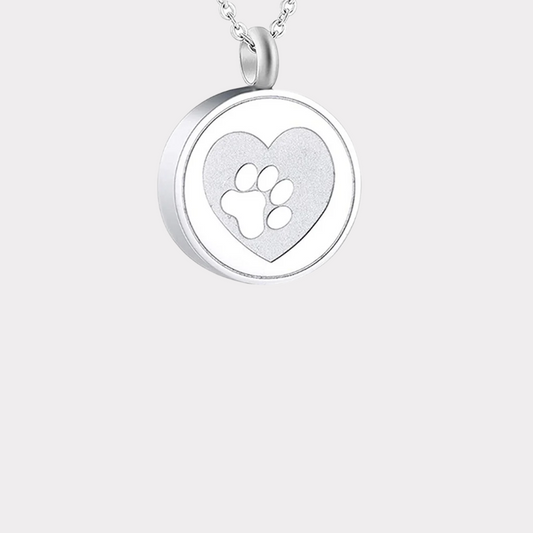 Pawprints Silver Cremation Necklace