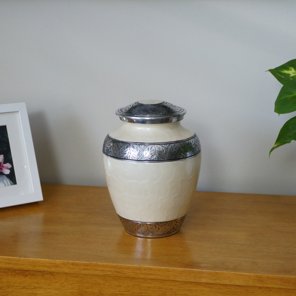 Natural White Cremation Urn