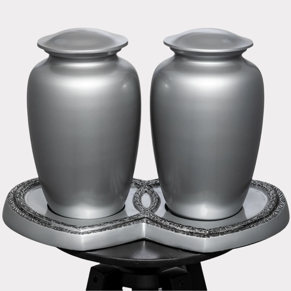Pewter Hearts Companion Urn Stand