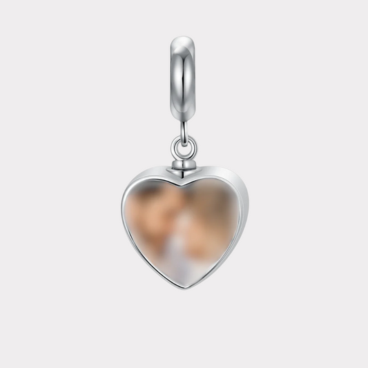 Photo Holder Heart Cremation Charm
