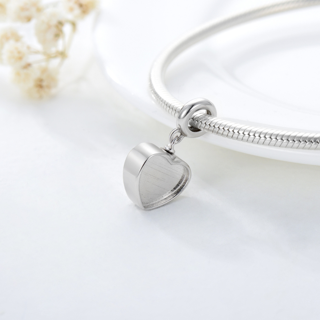 Photo Holder Heart Cremation Charm