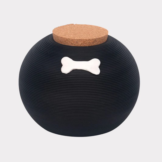 Pups Bone Ceramic Cremation Urn Black