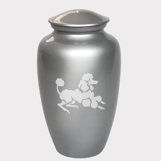 Resting Poodle Dog Cremation Urn