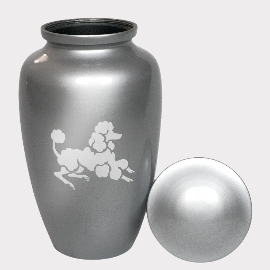 Resting Poodle Dog Cremation Urn