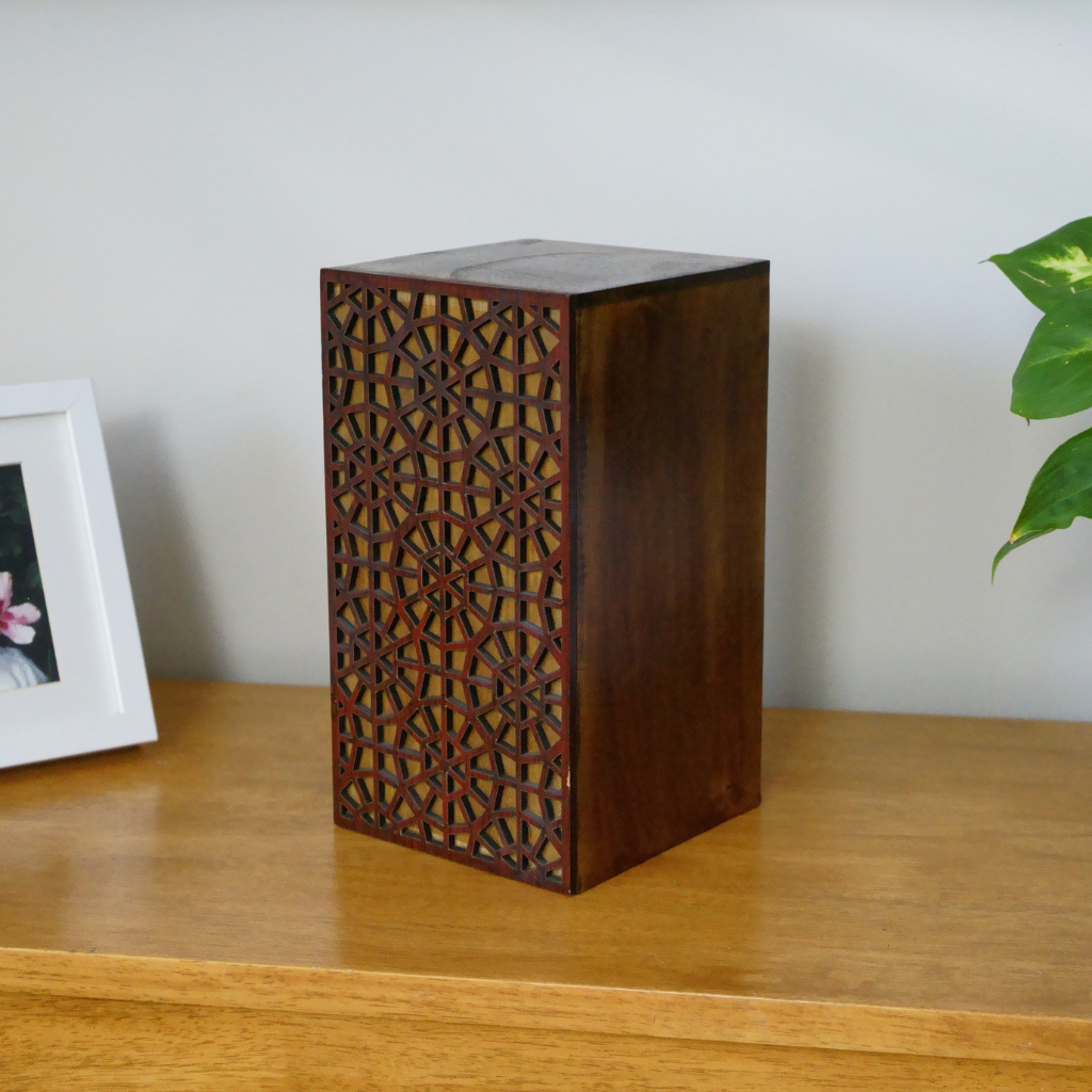 Runic Remembrance Wood Cremation Urn