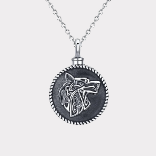 Runic Wolf Cremation Pendant