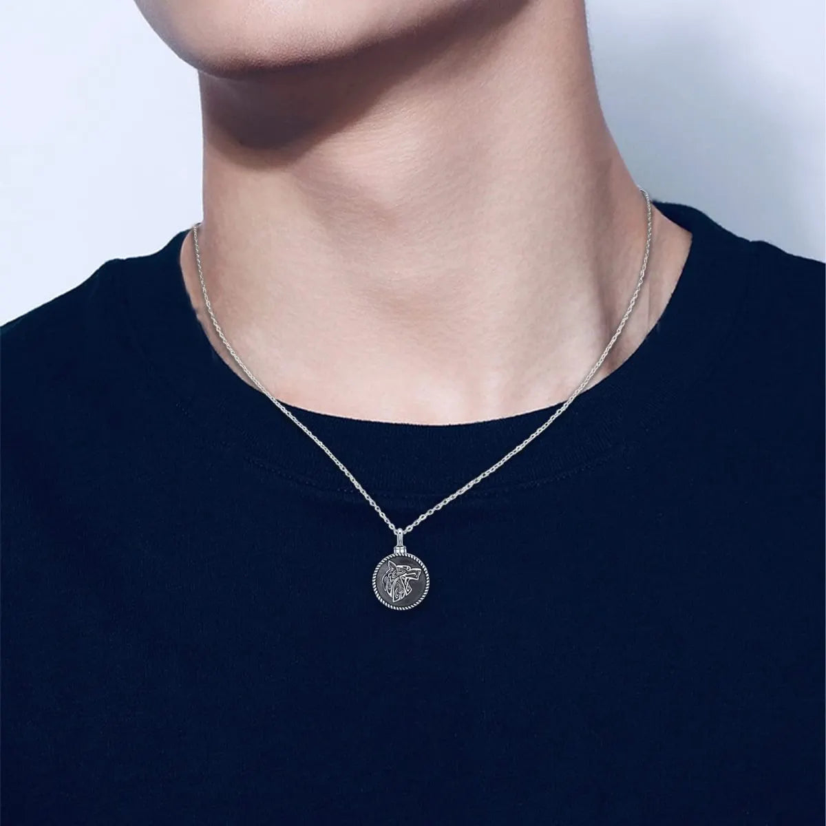 Runic Wolf Cremation Pendant